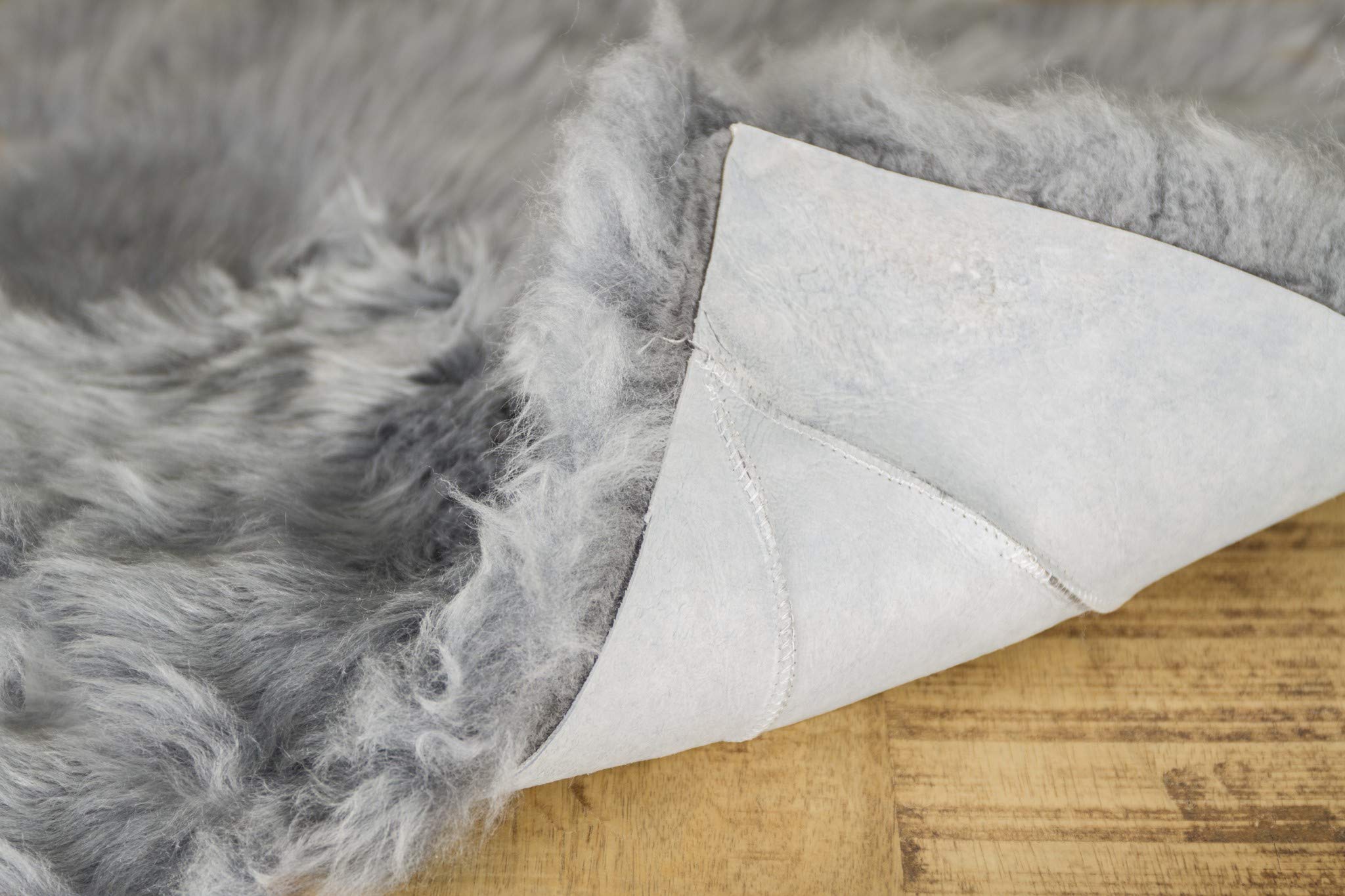 HomeRoots Gray Natural Sheepskin Seat Chair Cover