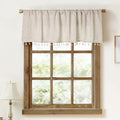 Faux Linen Tassel Kitchen Valances for Windows Modern Farmhouse Neutral Valance Curtains Topper Country Rustic Bathroom Small Wi