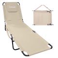 EASYGO PRODUCTS Pool Chair Chaise Lounge 2 Legs Support Polyester Material Reclining Backrest Head Rest Pillow Great for Beach, 