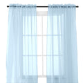 Elegant Comfort 2-Piece Sheer Panel with 2inch Rod Pocket - Window Curtains 40-inch Width X 84-inch Length, Light Blue