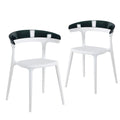 Mia Resin Patio Dining Chair in White - (Set of 2)