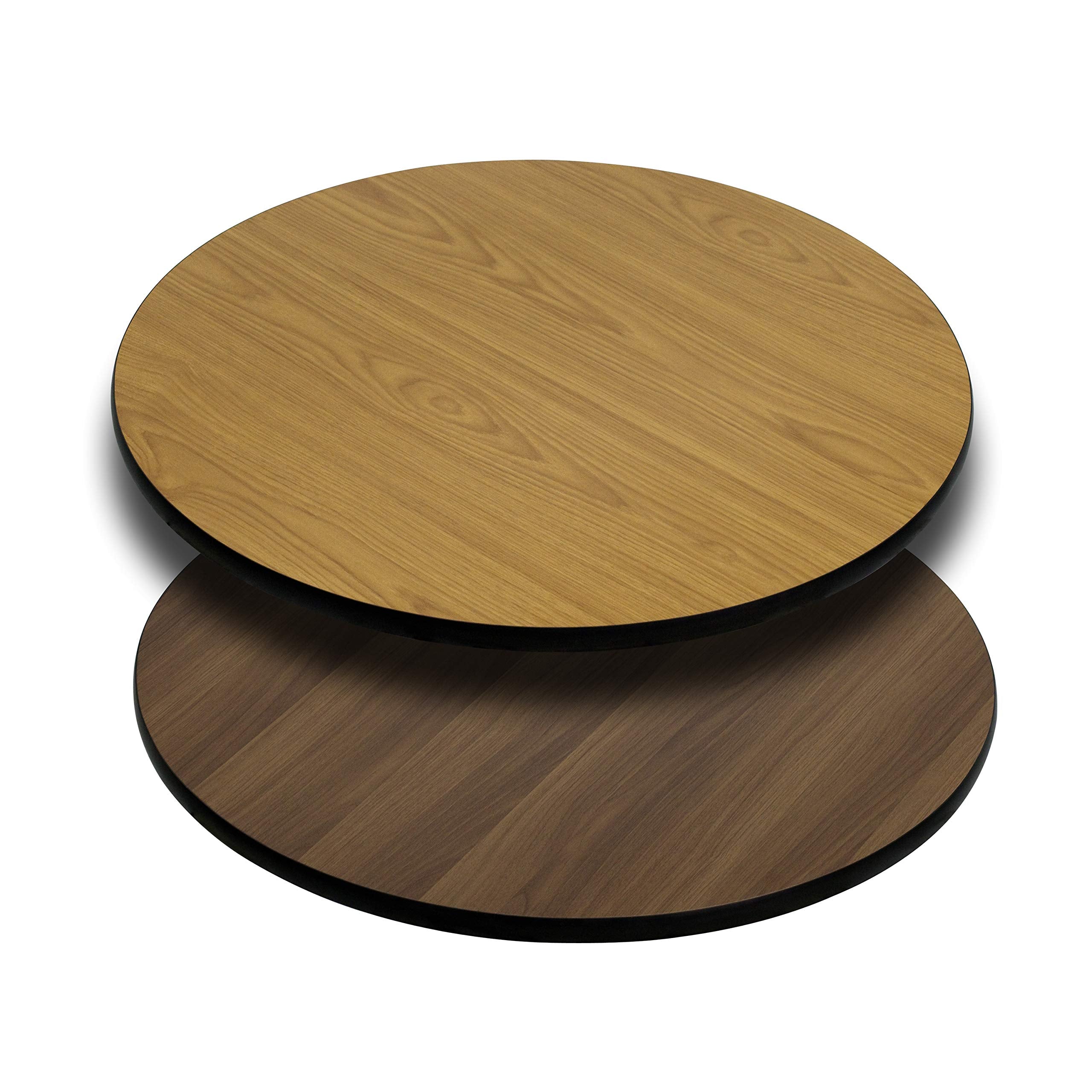 Flash Furniture Glenbrook 36 Round Table Top with Natural or Walnut Reversible Laminate Top