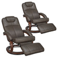 RecPro Charles 28 RV Euro Chair Recliner Modern Design RV Furniture (2, Chestnut)