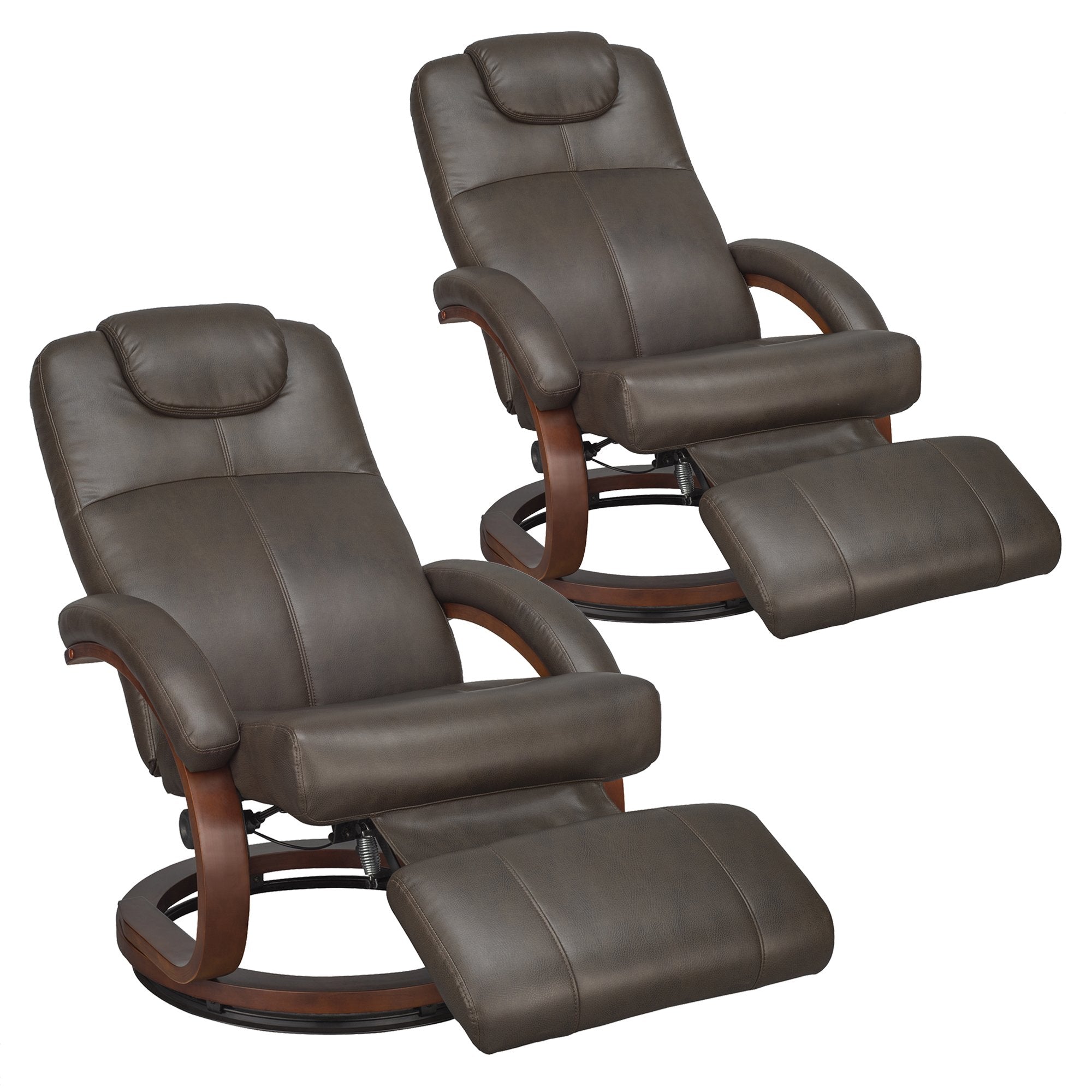 RecPro Charles 28 RV Euro Chair Recliner Modern Design RV Furniture (2, Chestnut)