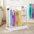 Guidecraft See and Store Dress-up Center - White: Pretend Play Costume Storage Wardrobe for Kids with Mirror & Shelves, Armoire 