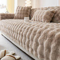 tianxinbaobei Faux Fur Couch Cover,Rabbit Plush Couch Cover,Non-Slip Couch Cover Furniture Protector(Cream, 36x70/3-Seater Sofa 