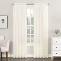 No. 918 53566 Emily Sheer Voile Rod Pocket Curtain Panel, 59 x 108, Eggshell