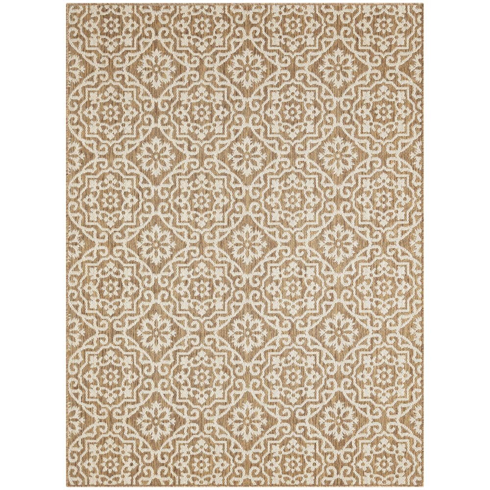 Nicole Miller New York Patio Country Danica Transitional Geometric Indoor/Outdoor Area Rug, Brown/Beige, 52x72