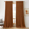 RYB HOME Plush Velvet Curtains, Heavy Duty Back Tab Decorative Window Drapes Privacy Room Darkening Covering for Living Room Pla