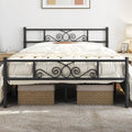 Yaheetech Queen Bed Frames Metal Platform Bed with Headboard and Footboard for Bedrooms No Box Spring Needed Easy Assembly,Groun