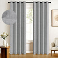100% Blackout Shield Linen Blackout Curtains for Bedroom, Thermal Insulated Curtains 63 Inch Length 2 Panels Set, Grommet Drapes