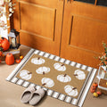 Drydiet 2 Pcs Fall Doormats Welcome Outdoor Door Mats Layered Neutral Pumpkin Front Door Rugs Non Slip Floor Mats for Autumn Tha