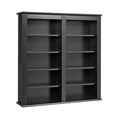 Prepac 33 Floating Media Storage Shelf, Double Wall Mounted, Black