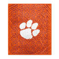 Pegasus Sports NCAA Echo Team Wordmark Plush Blanket- Clemson Tigers, Team Color, 60x70