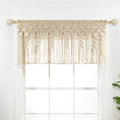 Lush Decor Boho Macrame Textured Cotton Valance, 50 W x 20 L, Neutral - Boho Kitchen Curtains & Wall Decor - Macrame Valance - B