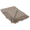 DII Transitional Checked Plaid Woven Throw, 50x60, Stone