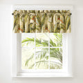 Tommy Bahama - Valance, Cotton Window Treatment, Coastal Design with Coral Accents (Palmiers Green, 72 x 15)