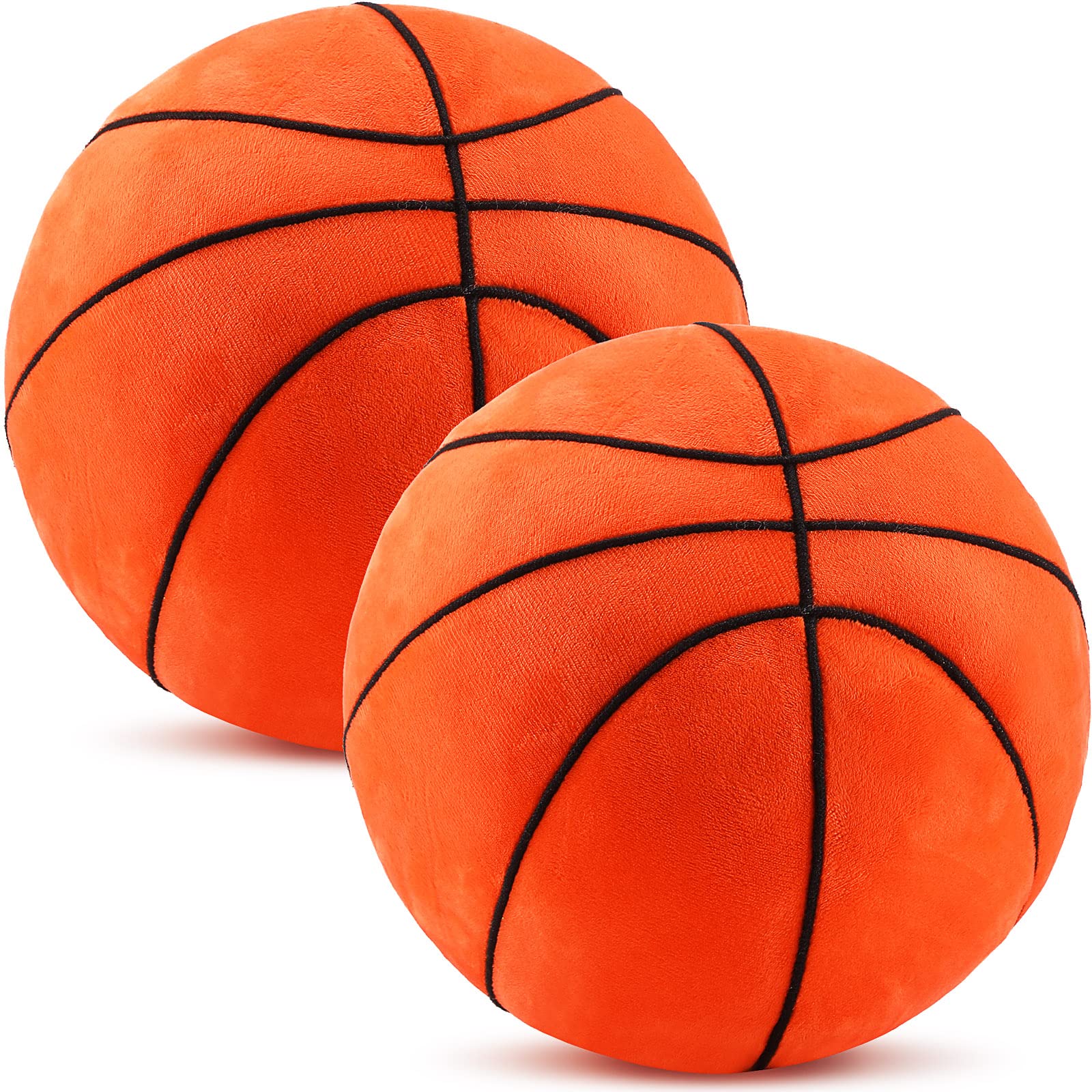 HyDren 2 Pcs Plush Stuffed Basketball Football Rugby Baseball Pillows Soft Fluffy Sports Throw Pillows Cushions for Christmas Ho