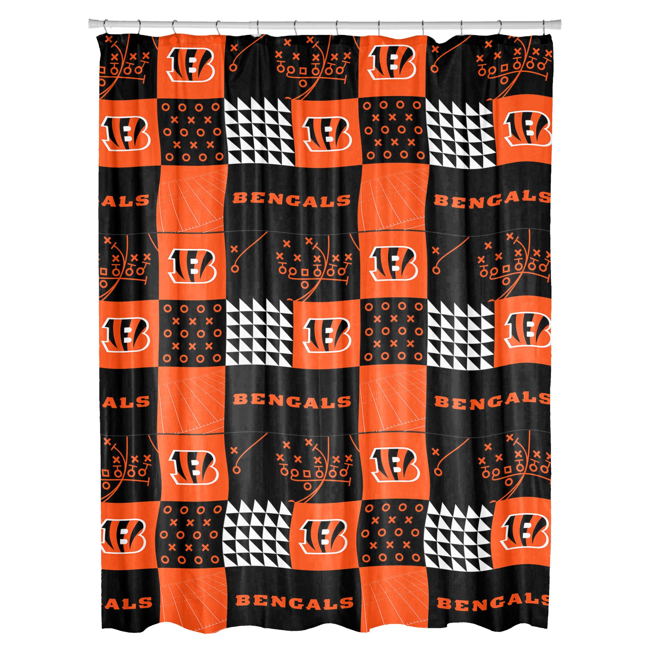 NORTHWEST NFL Colorblock Shower Curtain, Cincinnati Bengals