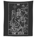 The Star Tarot Card Tapestry (Black & White) - Spooky Siren Mermaid - Gothic Halloween Home Decor Wall Hanging (59  x 51 )