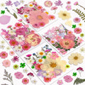 Resiners 100Pcs Dried Pressed Flowers for Resin Craft, Baby Pink Real Natural Dried Flowers Dry Leaves Kit for Scrapbook Supplie