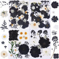 115Pcs Black Dried Pressed Flowers for Crafts,Xinxinran Dry Flowers Kit for Resin Molds,Epoxy Resin Accessories,Bookmark,Nails, 