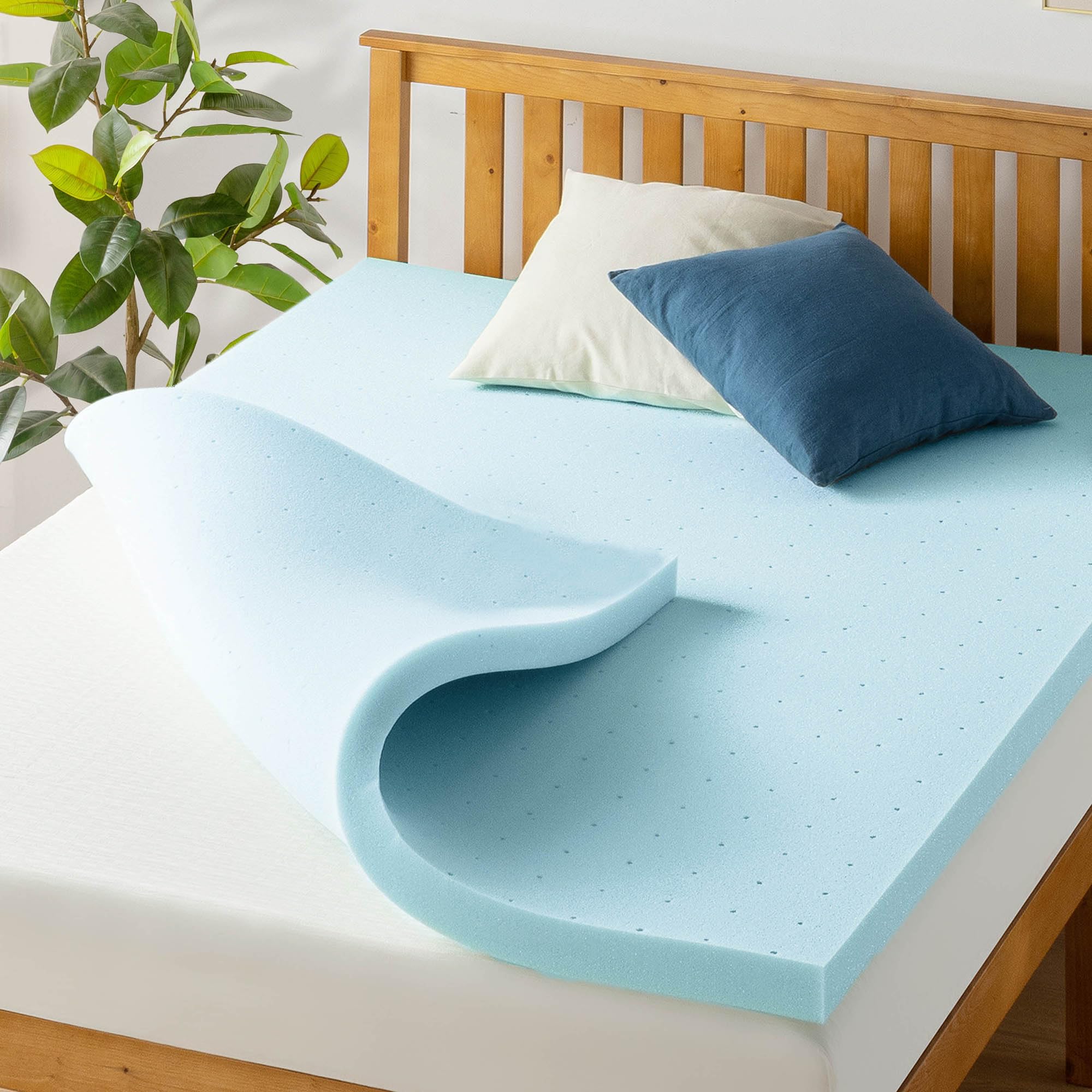 Best Price Mattress 2.5 Inch Ventilated Memory Foam Mattress Topper, Cooling Gel Infusion, CertiPUR-US Certified, Dorm Essential