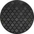 Nourison Easy Care Indoor/Outdoor Charcoal Black 8 x Round Area Rug, Easy Cleaning, Non Shedding, Bed Room, Living Room, Dining