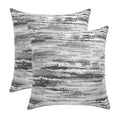 ROMANDECO Jacquard Chenille Striped Decorative Throw Pillow Covers for Couch Set of 2, 24x24 Inches, Grey