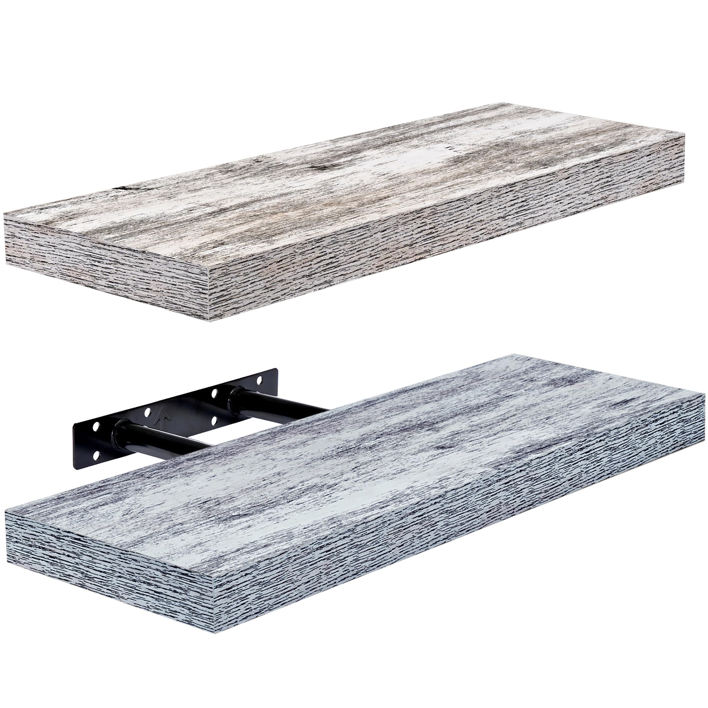 Sorbus Floating Shelves - 2 Pack 16 Inch Rustic & Blue Wall Shelves for Bedroom, Kitchen, Living Room, Bathroom Shelves, Home De