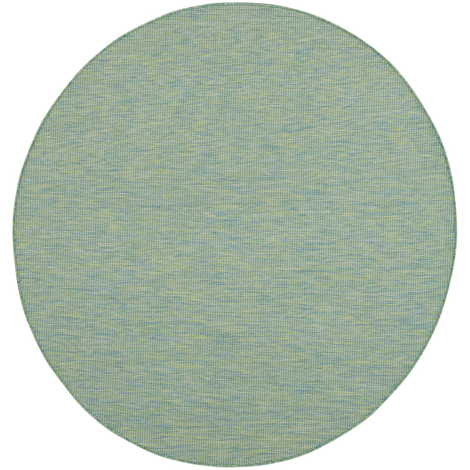 Nourison Positano Indoor/Outdoor Blue/Green 6 x Round Area Rug, Easy Cleaning, Non Shedding, Bed Room, Living Room, Dining Room