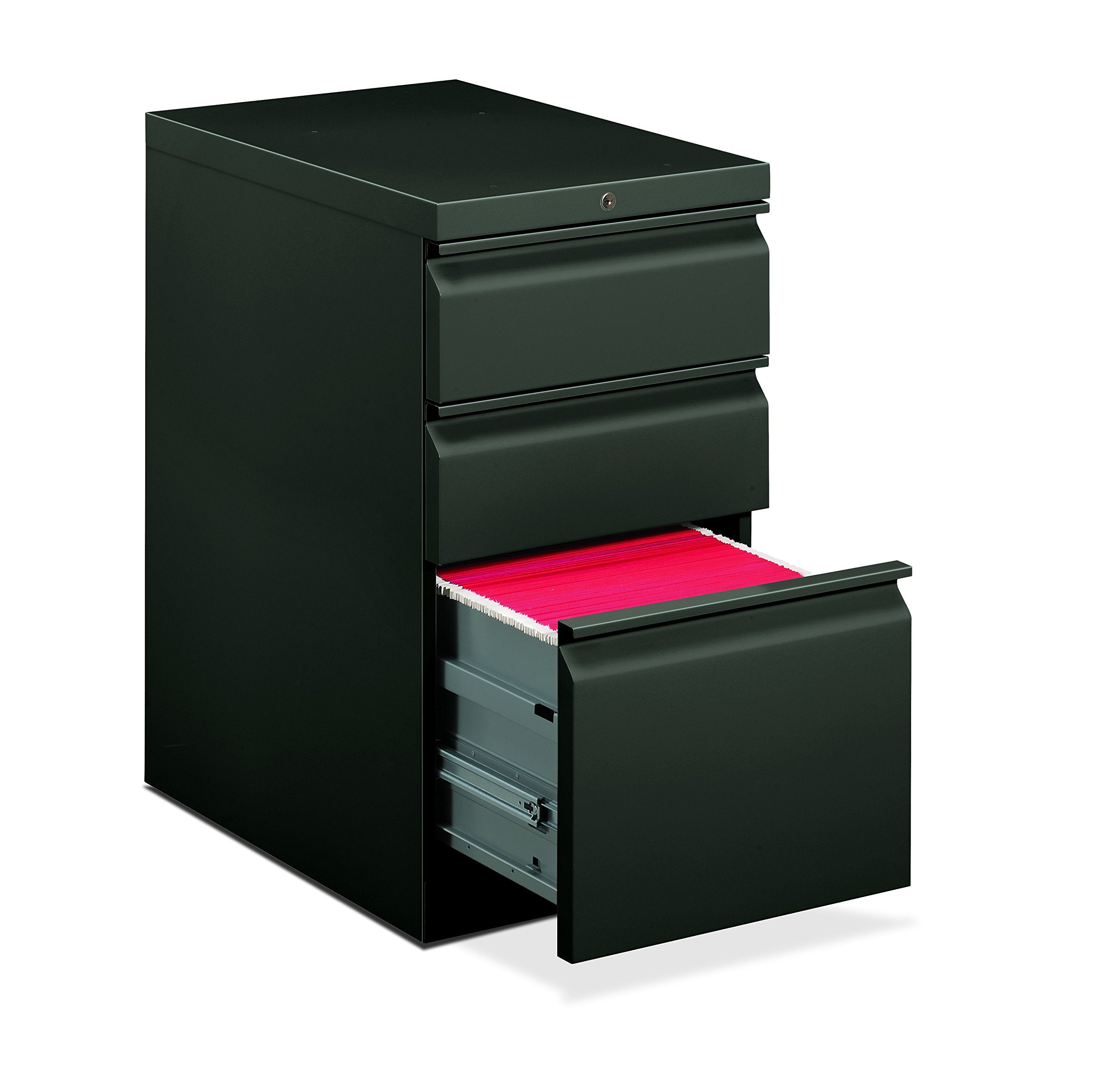 HON Brigade Mobile Pedestal File - Storage Pedestal with 1 File and 2 Box Drawers 22-7/8-Inch , Charcoal (H33723R)