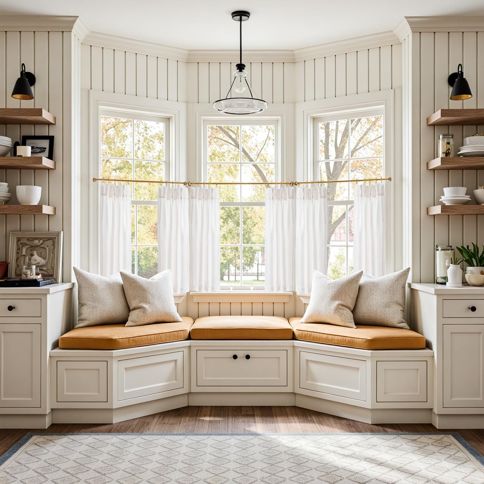 jinchan Linen Pinch Pleated Kitchen Curtains 36 Inch 4 Panels, Natural Linen Tier Curtains Back Tab Beige Farmhouse Cafe, Light 
