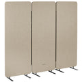 VIVO Freestanding 72 x 66 inch Privacy Panel, Cubicle Divider, Acoustic Wall Partition, x3 24 inch Panels, Beige, PP-3-T072BE