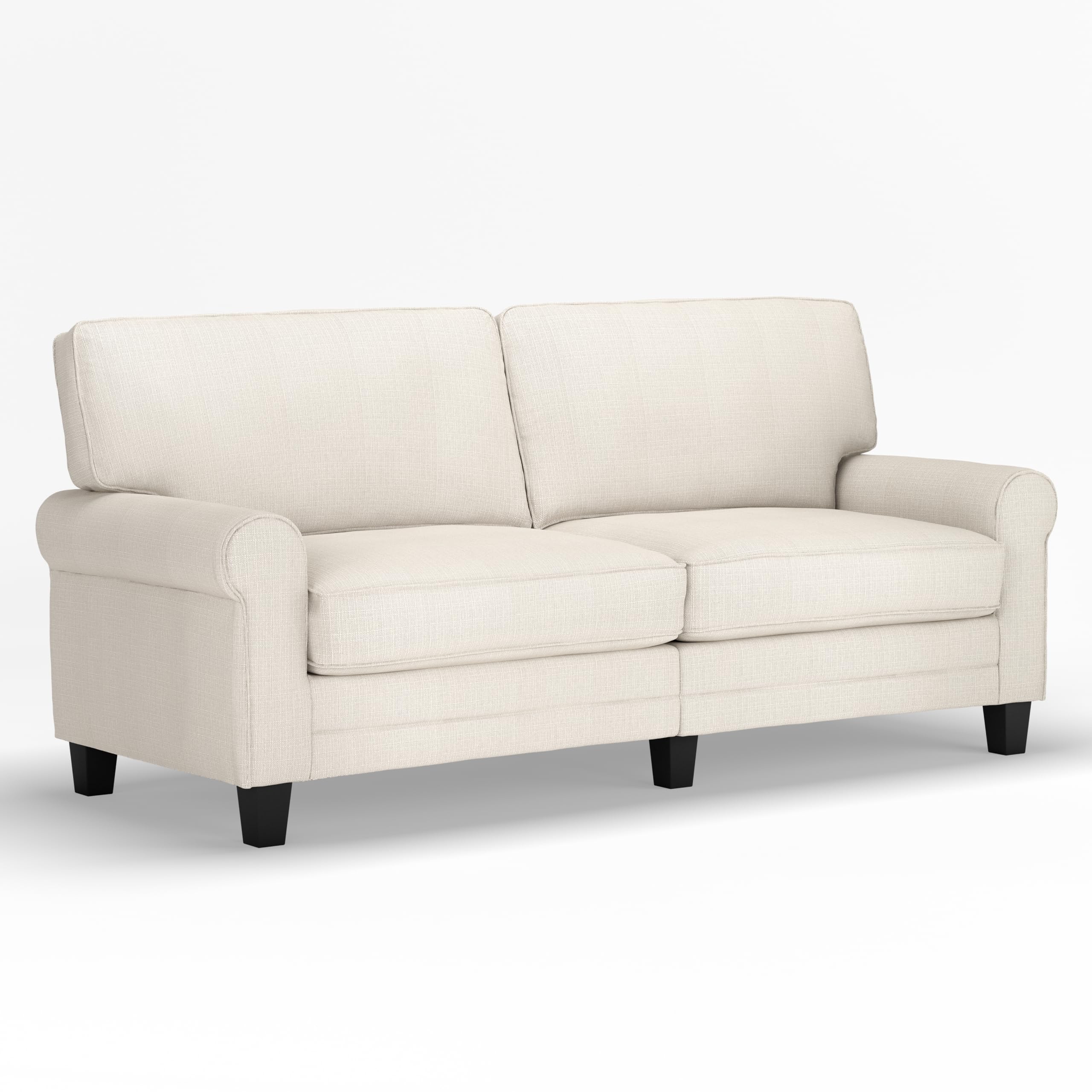 Serta Copenhagen Rolled Arm, Easy Care Polyester, Soft Pillow Back, Pocket Coil Seat Cushions, Removable Covers, Loveseat or Cou