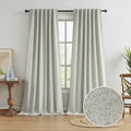 KEQIAOSUOCAI Greyish Beige Linen Blackout Curtains 120 Inches Long 10 FT, Back Tab Track System 100% Blackout Thermal Insulated 