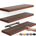 BAYKA Floating Shelves for Wall, Wall Mounted Rustic Wood Shelves for Bathroom, Bedroom, Living Room, Kitchen,Small Hanging Shel
