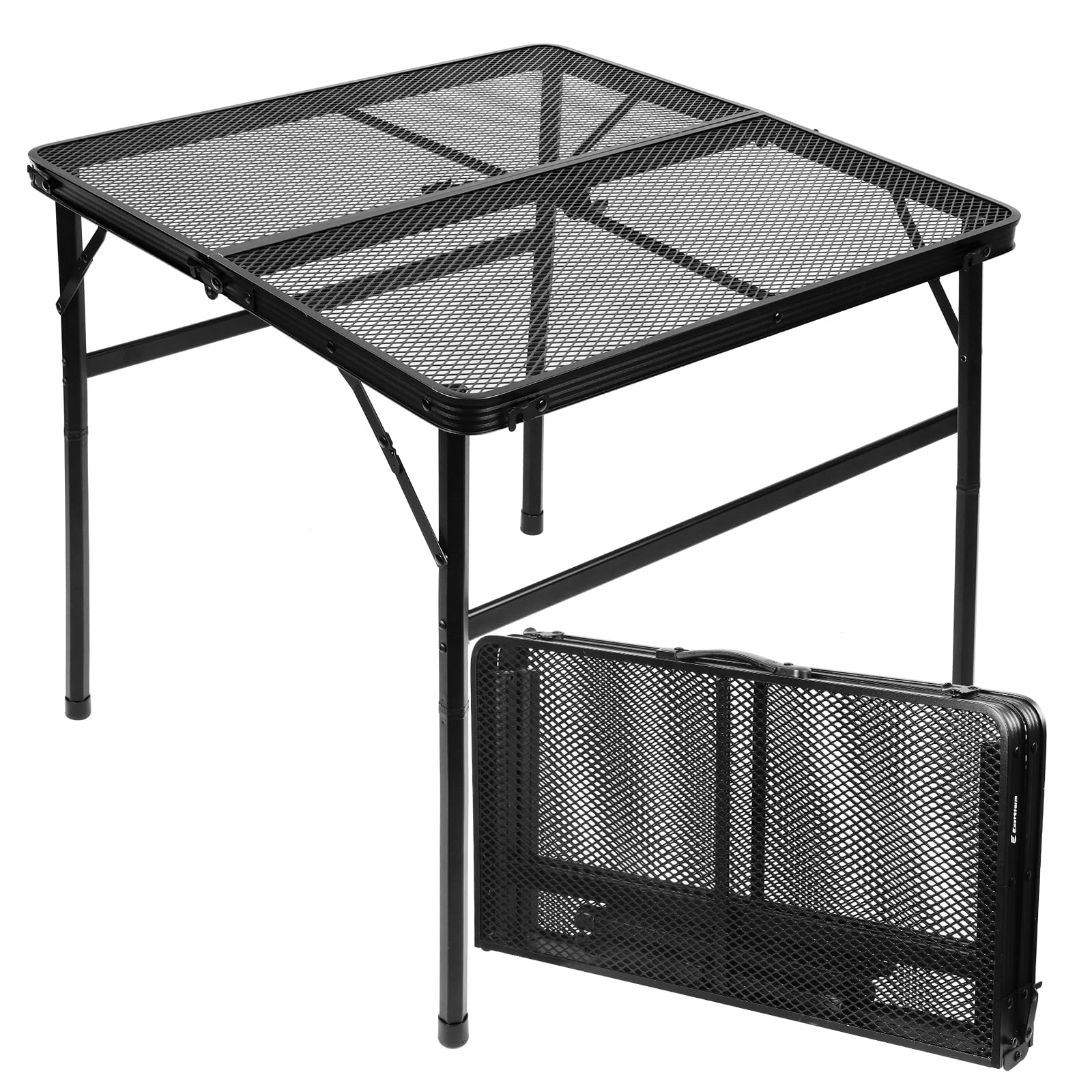 E EASTSTORM Square Folding Table, Easy for Storage, Compact and Portable Picnic Table for Grill, Outdoor Camping, Garden, Patio,