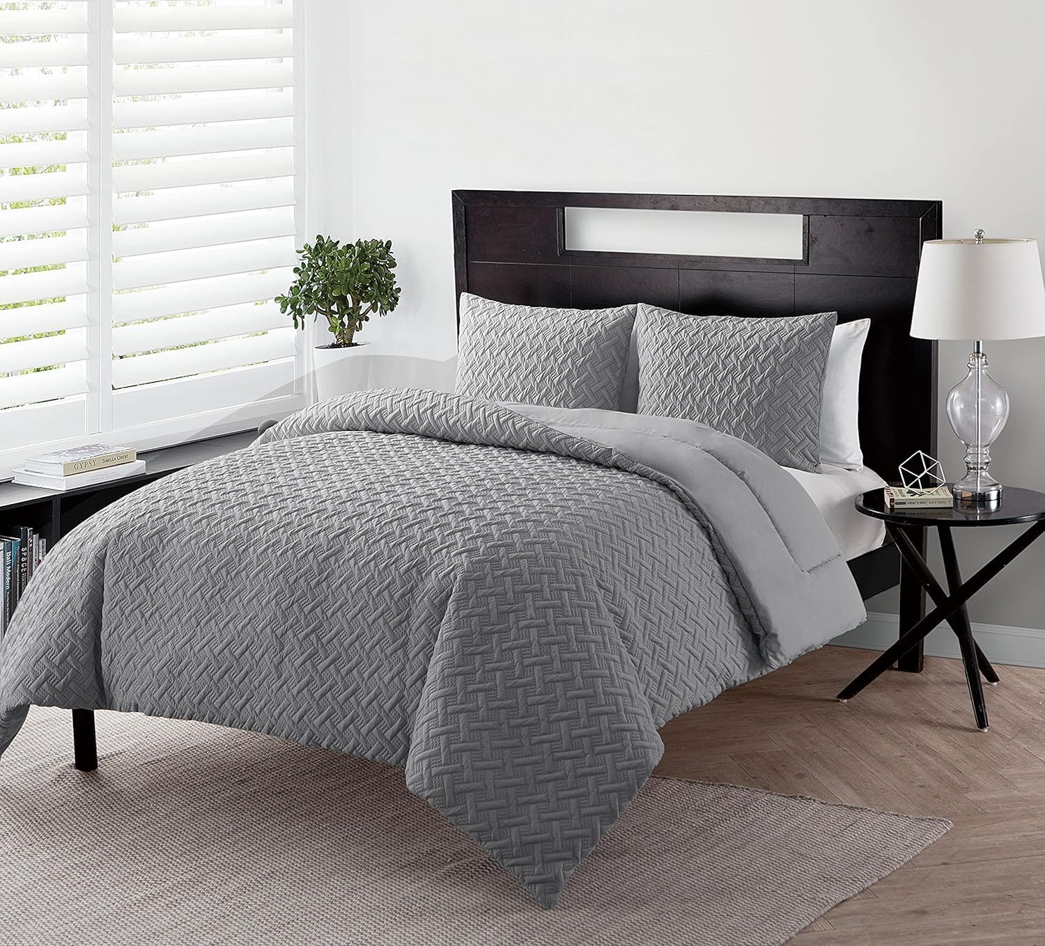 VCNY Home Nina Collection, King, Grey