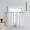 SXZJTEX Cafe Kitchen Tiers Curtains Black Striped Sheer Curtain Tiers Pinstripe Pattern Farmhouse Style Rustic Curtains Short Cu
