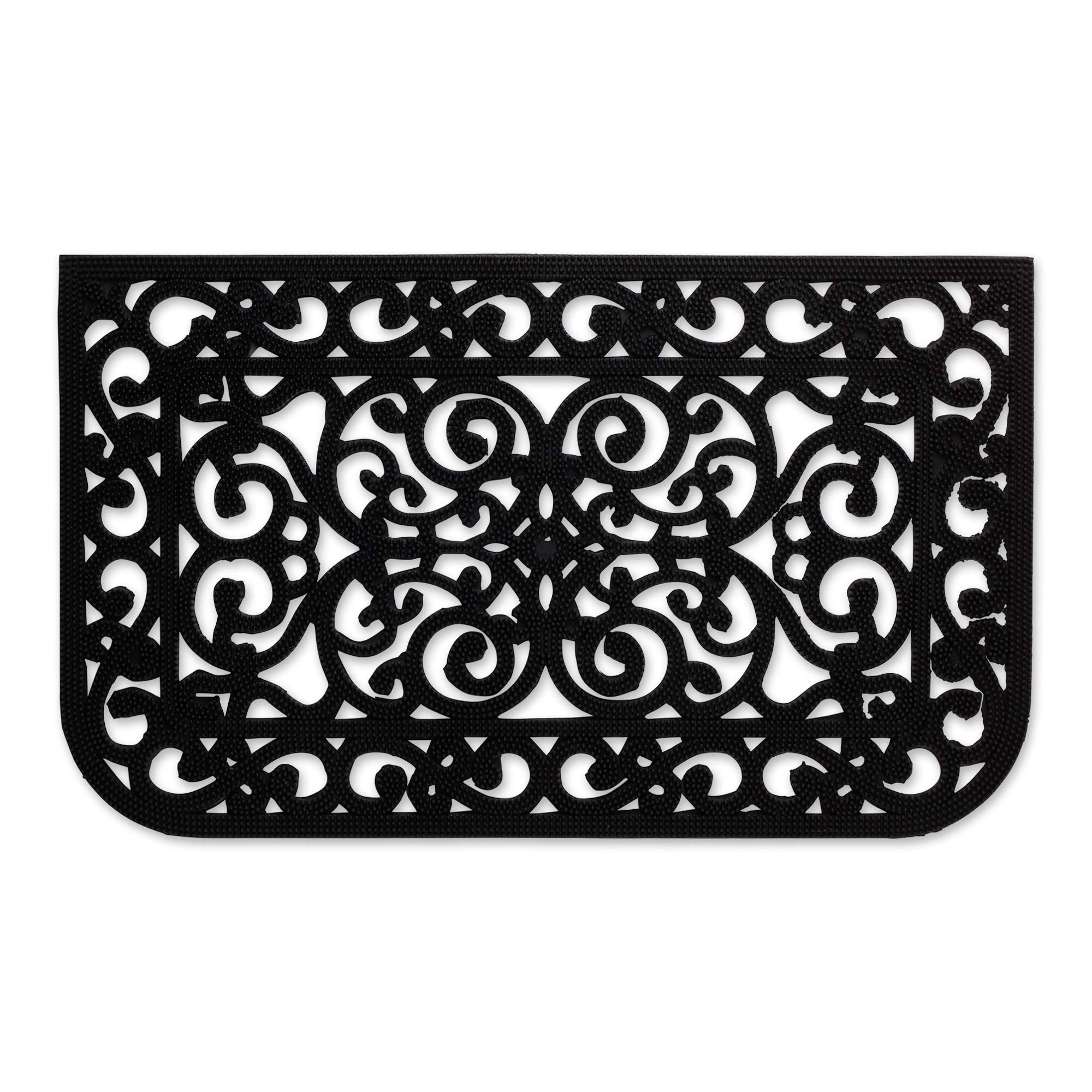 DII Rubber Doormats Collection All Weather, 18x30, Scroll Pin