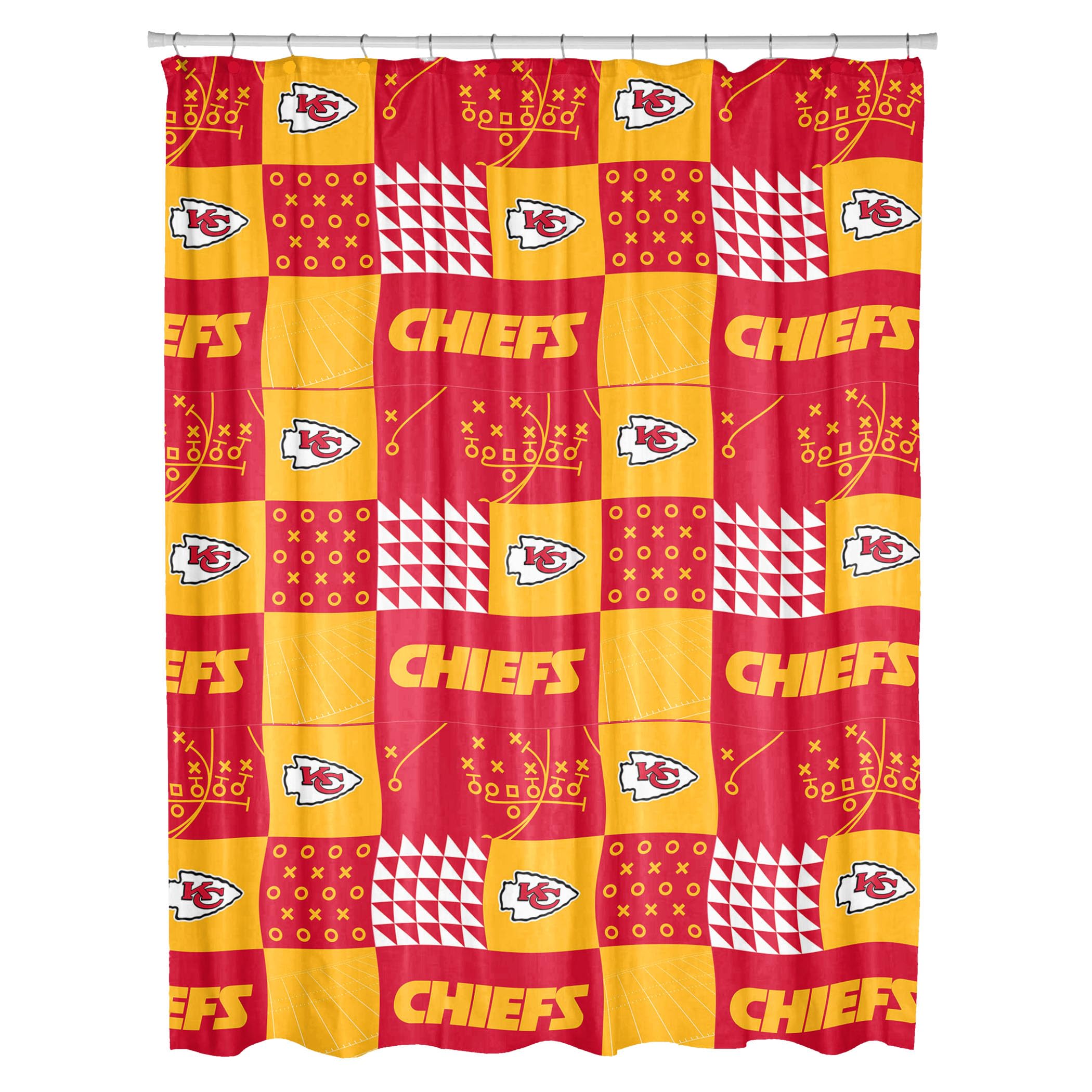 NORTHWEST NFL Colorblock Shower Curtain, Kansas City Chiefs