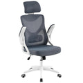 Yaheetech Ergonomic Mesh Office Chair, High Back Desk Chair with with flip-up Armrests, Adjustable Padded Headrest Computer Chai