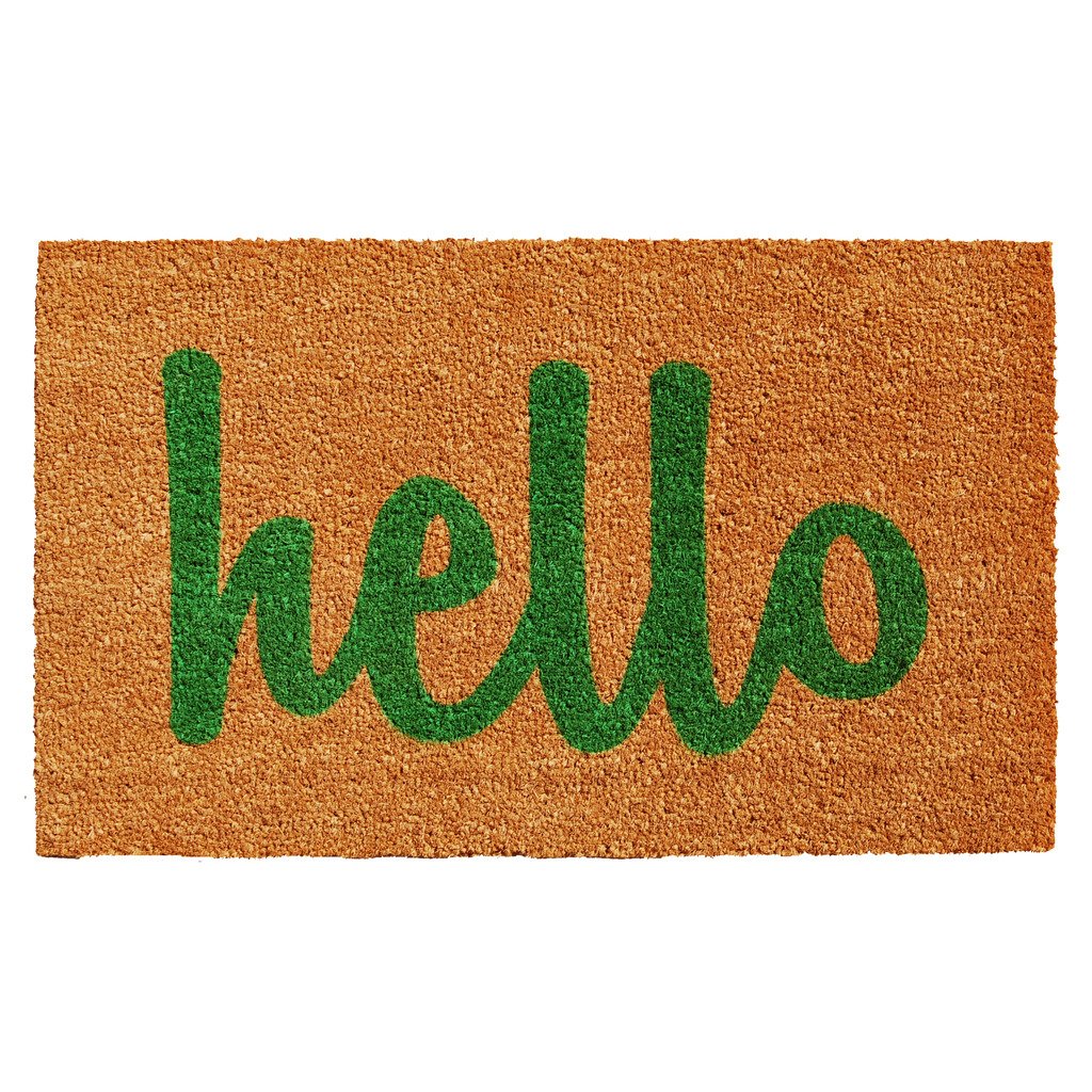 Calloway Mills 100381729NGS Script Hello Doormat, 17 x 29, Natural/Green
