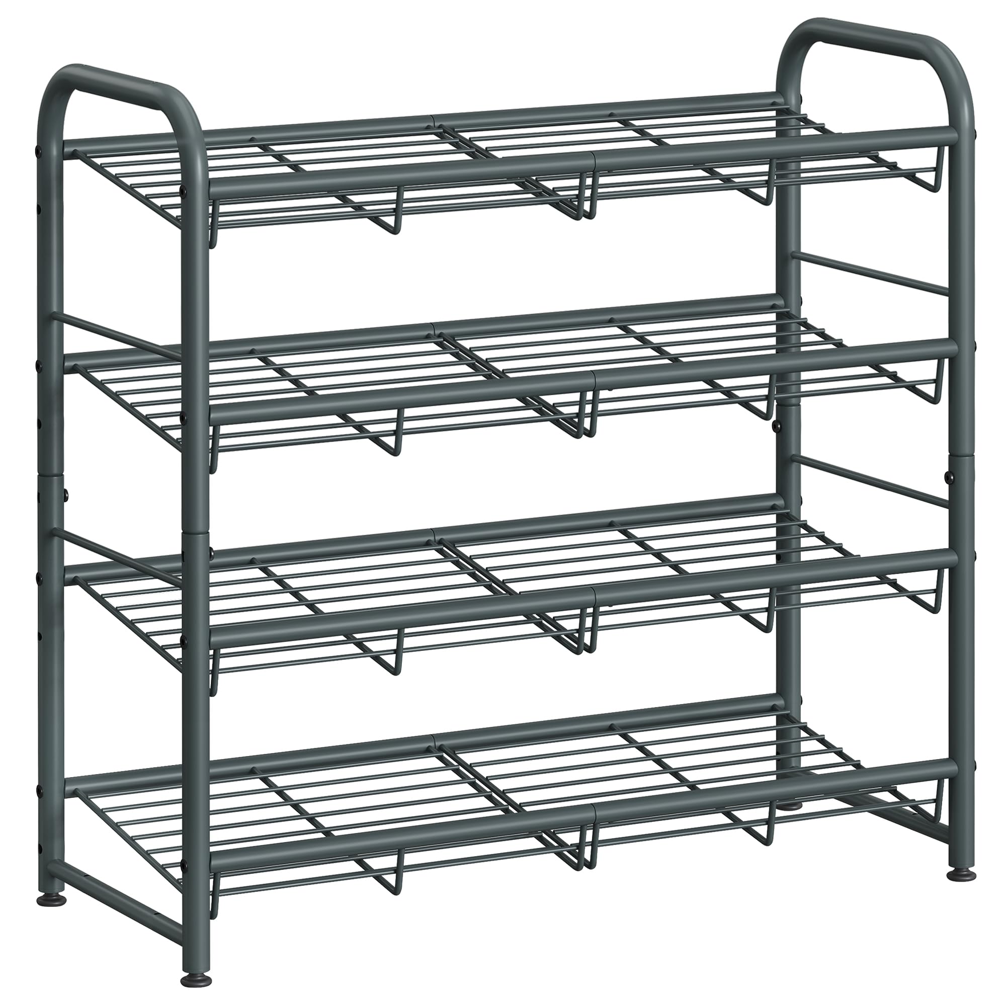 SONGMICS Shoe Rack, 4 Tier Shoe Organizer for Closet, Holds up to 16 Pairs of Shoes, Shoe Rack for Front Door Entrance, Metal Sh