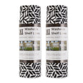 DII Fridge & Shelf Liner Collection Non-Adhesive, Cut to fit, Machine Washable, 12x20, Black Abstract Leaf, 2 Piece