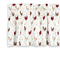 Cackleberry Home Farmhouse Chicken Valance Curtain 100% Cotton Lined, 54 Inches W x 17 Inches L