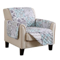 Reversible Floral Patchwork Furniture Protector Scalloped Edge Stain Resistant Printed Furniture Protector Maribel Collection (C
