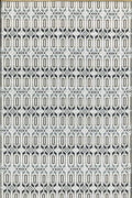 Mad Mats Geometric Outdoor Rug, Reversible Plastic Mat (4 x 6, Moroccan - Grey/White)