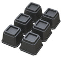 Whynonap Bed Risers 4 Inch Heavy Duty Bed Elevators, Set of 6 Lifts Up 3,000 lbs Furniture Riser for Sofa and Table, Black